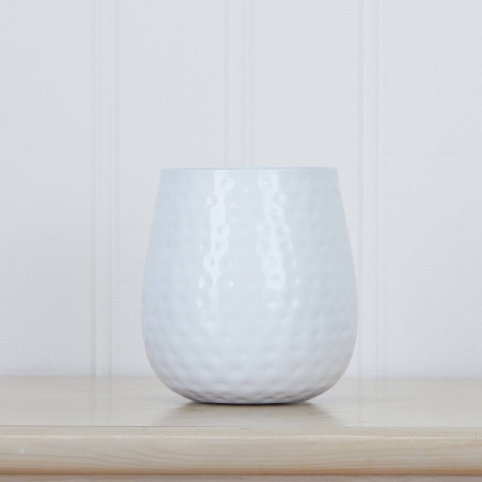 6.5" White Oval Shaped Iron Planter